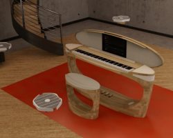 Դաշնամուր՝ թռչող բարձրախոսներով