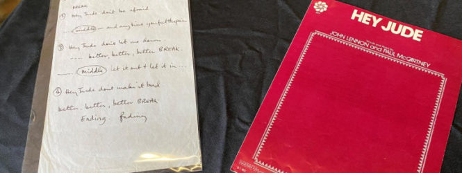 The Beatles խմբի Hey Jude երգի բառերի ձեռագիր տարբերակն աճուրդում վաճառվել է 910 000 դոլարով